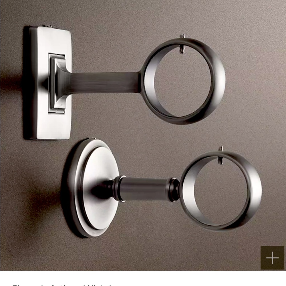 New Restoration Hardware Estate End Brackets Large Set of 2 in Antique Nickel